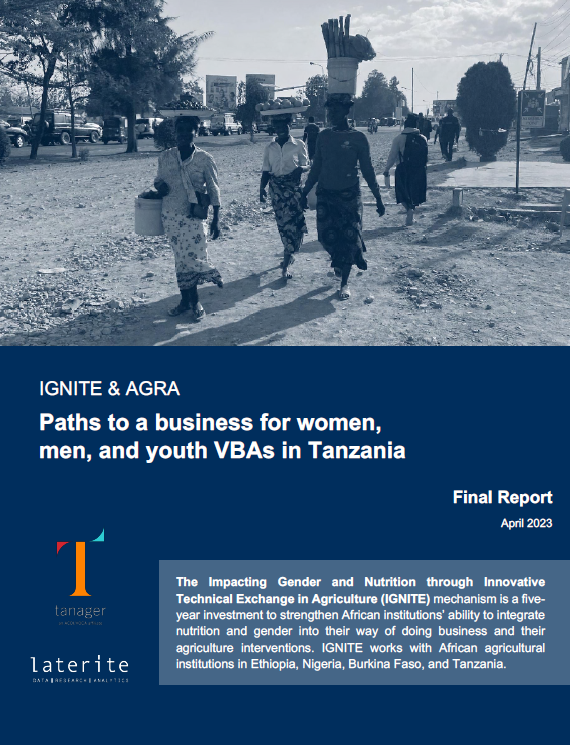 Paths to business for women, men, and youth VBAs in Tanzania