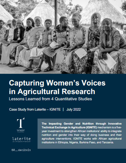 Capturing women’s voices in agricultural research