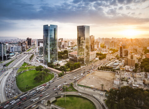 Modern,lima,panoramic,view,at,the,sunset.