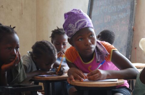 Student at school in freetown, sierra leone